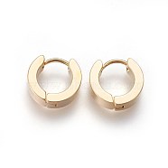 304 Stainless Steel Huggie Hoop Earrings, Hypoallergenic Earrings, Thick Hoop Earrings, Ring Shape, Golden, 13x14x4mm, Pin: 1mm(EJEW-O087-09F)