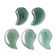 Natural Green Aventurine Pendants, Comma, Magatama, 22~23x14x4~5mm, Hole: 2.5mm(G-S356-17A-05)
