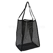 Polyester Mesh Beach Bag, with Handle Mesh Beach Tote Bag Reusable Mesh Shopping Bag, for Travel Toys or Laundry, Black, 62.4~63cm(ABAG-H101-A04)