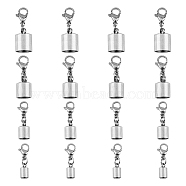 16Pcs 4 Styles 304 Stainless Steel Lobster Claw Clasps, with Cord Ends, Stainless Steel Color, 22~28mm, Cord Ends: 9~13x5~11mm, 4pcs/style(FIND-FH0006-21)
