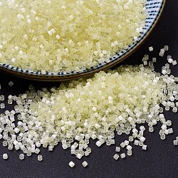 MIYUKI Delica Beads, Cylinder, Japanese Seed Beads, 11/0, (DB0823) Lemon Ice Silk Satin, 1.3x1.6mm, Hole: 0.8mm, about 10000pcs/bag, 50g/bag(SEED-X0054-DB0823)