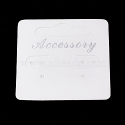 Paper Display Cards, Used For Earrings, Rectangle, White, 50.5x50x0.3mm(X-CDIS-S025-31)