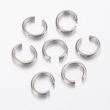 201 Stainless Steel Open Jump Rings, Stainless Steel Color, 12 Gauge, 8x7x2mm, Hole: 5mm