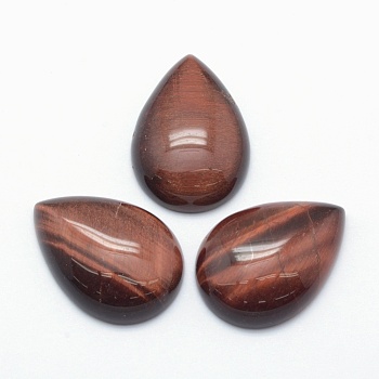 Natural Tiger Eye Cabochons, Teardrop, Dyed & Heated, 25x18x7mm