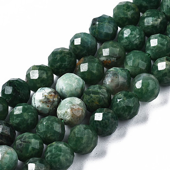 Natural Emerald Quartz Beads Strands, Faceted, Round, 6.5mm, Hole: 1mm, about 59pcs/strand, 14.96 inch~15.08 inch(38cm~38.3cm)