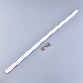 PU Leather Bag Handles, with Iron Rivets, for Purse Handles Bag Making Supplie, White, 60x1.85x0.35cm, Hole: 3mm