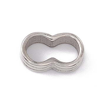 304 Stainless Steel Linking Rings, Infinity, Stainless Steel Color, 4x12x7mm, Inner Diameter: 10x5mm