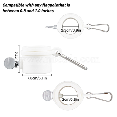 Plastic Flagpole Mounting Rings Set(FIND-WH0053-24)-2