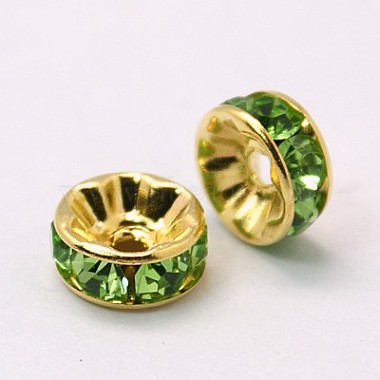 Brass Grade A Rhinestone Spacer Beads(RSB037NF-10G)-2