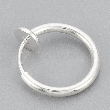 304 Stainless Steel Retractable Clip-on Hoop Earrings(STAS-S102-02S-50mm)-2
