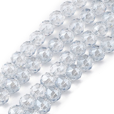 Light Steel Blue Round Glass Beads