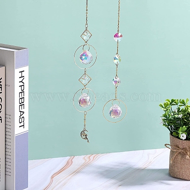 4Pcs Metal Ring & Sun Hanging Ornaments Set(PW-WG46035-01)-3