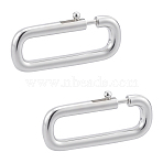 2Pcs 925 Sterling Silver Spring Ring Clasps, Rectangle, Silver, 22x9x2.5mm, Inner Diameter: 18x4mm
(STER-WR0001-08)