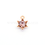 Alloy Rhinestone Pendants, Star, Golden, Violet, 15.5x11x6.5mm, Hole: 1.5mm(ALRI-WH0002-03G-07)
