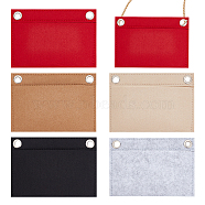 WADORN 5Pcs 5 Colors Felt Purse Organizer Insert, Mini Envelope Handbag Shaper Liner, Bag Accessories, with Iron Grommets, Rectangle, Mixed Color, 10.5x14.5x0.6cm, Hole: 8mm, 1pc/color(FIND-WR0007-36B)