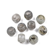 Natural Labradorite European Beads, Large Hole Beads, Rondelle, 10~10.5x7.5~9mm, Hole: 5mm(G-T092-10mm-30)