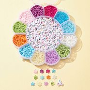 DIY Jewelry Making Finding Kit, Including 3604Pcs 13 Style Opaque & Baking Paint Glass Seed & Acrylic Letter Beads, Mixed Color, 3~7x2~3.5mm, Hole: 0.8~1.2mm(DIY-FS0004-26)