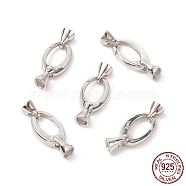 Anti-Tarnish Rhodium Plated 925 Sterling Silver Key Clasps, with 925 Stamp, Platinum, 26x10x6mm, Hole: 4mm(STER-F037-140P)