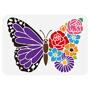 Plastic Drawing Painting Stencils Templates, for Painting on Scrapbook Fabric Tiles Floor Furniture Wood, Rectangle, Butterfly Pattern, 29.7x21cm(DIY-WH0396-0044)
