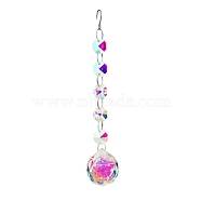 Clear AB Glass Pendant Decorations, with Glass Octagon Link, Hanging Suncatchers Garden Decorations, Teardrop, pendant: 50mm(PW-WG12742-17)