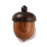 Wooden Acorn Box Jewelry Pendants, Autumn Acorn Charm, with Screw Cap, Dyed, Secret Canister, Sienna, 30x21mm, Hole: 1.5mm, Inner Diameter: 14x17mm(WOOD-WH0022-06D)