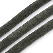Velvet Cord, Dark Slate Gray, 6mm, about 54.68 yards(50m)/bundle(OCOR-T011-05)
