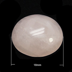 Natural Rose Quartz Cabochons, Half Round/Dome, 18x7mm(X-G-H1596-FR-18mm-12)