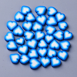 Handmade Polymer Clay Cabochons, Fashion Nail Art Decoration Accessories, Heart, Colorful, 7~11x8~11x2~3mm, about 2000~2500pcs/500g(CLAY-N006-31)