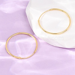 925 Sterling Silver Huggie Hoop Earrings, Ring, Golden, 30x1.2mm, Pin: 0.6mm(EJEW-C179-05D-G)