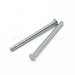 Tarnish Resistant 304 Stainless Steel Stud Earring Findings, Stainless Steel Color, 12x1.5mm(STAS-E022-3)