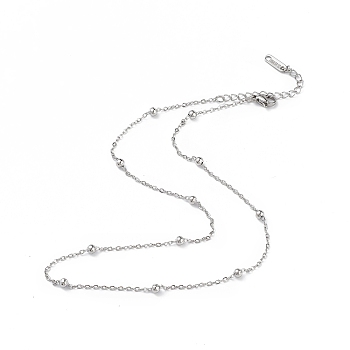 304 Stainless Steel Satellite Chain Necklace for Men Women, Stainless Steel Color, 15.75 inch(40cm)