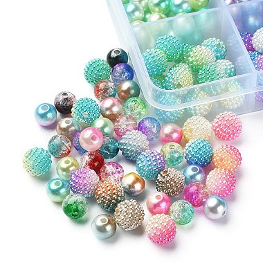 385Pcs 15 Style ABS Plastic Imitation Pearl & Transparent Crackle Acrylic Beads(OACR-YW0001-46)-2