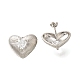 Rack Plating Heart Brass Clear Cubic Zirconia Stud Earrings(EJEW-I310-23P)-1