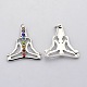 Yoga Jewelry Colorful Human Brass Glass Rhinestone Chakra Pendants(KK-N0054-01)-1