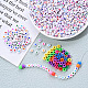 1 Bag 1200Pcs Opaque Acrylic Flat Round with Letter & Heart Beads(DIY-YW0002-32)-7