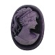 Lady's Head Portrait Flat Oval Violet Resin Cabochons(X-RB021)-1