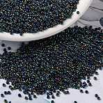 MIYUKI Round Rocailles Beads, Japanese Seed Beads, 15/0, (RR455) Metallic Variegated Blue Iris, 1.5mm, Hole: 0.7mm, about 5555pcs/10g(X-SEED-G009-RR0455)