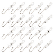 HOBBIESAY 20Pcs Iron Zipper Holder Upper, with Rubber Findings, Clasp for Keep Zipper Up, Platinum, 36mm, Hole: 2.5mm(FIND-HY0003-63)