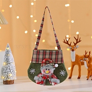 Cloth Candy Bags, Christmas Cartoon Candy Gift Bags for Christmas Gift Packaging, Snowman, 34~35cm, Bag:15.3~15.5x18.5~19x0.4cm(ABAG-C004-01B)