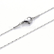 304 Stainless Steel Coreana Chain Necklace, with Lobster Claw Clasp, Stainless Steel Color, 19.68 inch(50cm)x1.6mm(NJEW-S420-006D-P)
