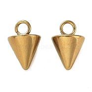 Ion Plating(IP) 304 Stainless Steel Charms, Cone Charm, Real 18K Gold Plated, 9x6mm, Hole: 1.8mm(STAS-M323-30G)