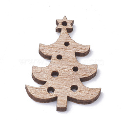 Undyed Wooden Pendants, Christmas Trees, BurlyWood, 30.5x21.5x2.5mm, Hole: 1mm(WOOD-S040-18)