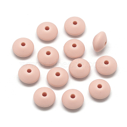 Food Grade Eco-Friendly Silicone Beads, Chewing Beads For Teethers, DIY Nursing Necklaces Making, Rondelle, Dark Salmon, 12x6~7mm, Hole: 2mm(SIL-R009-54)