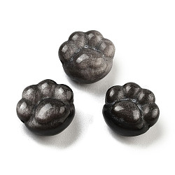 Natural Golden Obsidian Beads, Paw Print, 15~15.5x15x9mm, Hole: 1.5mm(G-H007-02D)