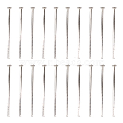 Iron Flat Head Pins, Cadmium Free & Lead Free, Platinum, 20 Gauge, 26x0.75~0.8mm, Head: 2mm(IFIN-FS0001-30F)