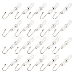 HOBBIESAY 20Pcs Iron Zipper Holder Upper, with Rubber Findings, Clasp for Keep Zipper Up, Platinum, 36mm, Hole: 2.5mm(FIND-HY0003-63)