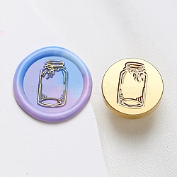 Wax Seal Brass Stamp Head, Bottle Pattern, for Wax Seal Stamp, Golden, 25x14.5mm, Hole: 7mm(AJEW-G056-01E)