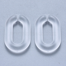 Transparent Acrylic Linking Rings, Quick Link Connectors, for Cable Chains Making, Frosted, Oval, Clear, 31x19.5x5.5mm, Inner Diameter: 19.5x7.5mm(OACR-S036-006A-K08)