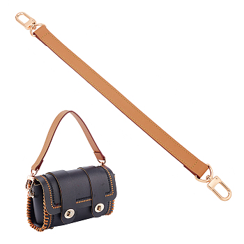 Imitation Leather Bag Handles, with Alloy Swivel Clasps, for Bag Straps Replacement Accessories, Chocolate, 38.5x1.85x0.3cm
