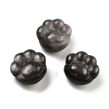 Natural Golden Obsidian Beads, Paw Print, 15~15.5x15x9mm, Hole: 1.5mm